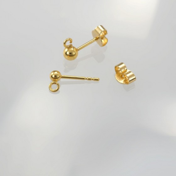 Ref. 216 Ohrstecker mit Kugel und Oese offen