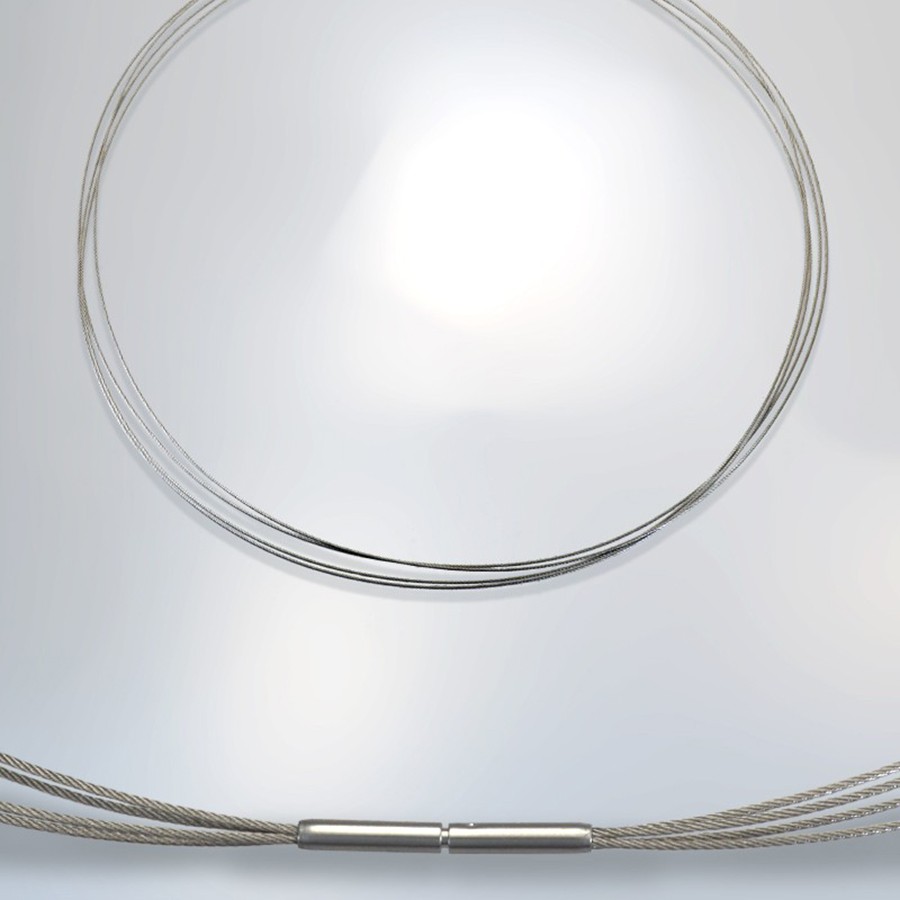 Ref. 787 Collier câble acier, 4 rangs, 45 cm avec baïonnette en acier