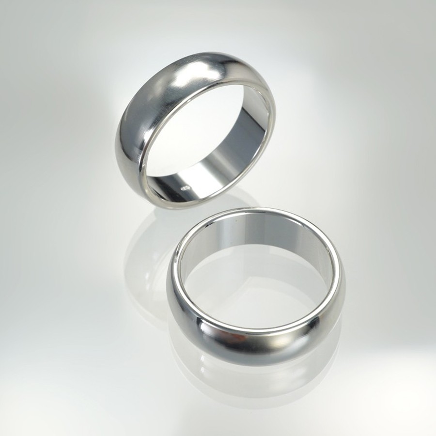 Ref. 972 Freundschaftsring glatt, Silber, Breite 6 mm