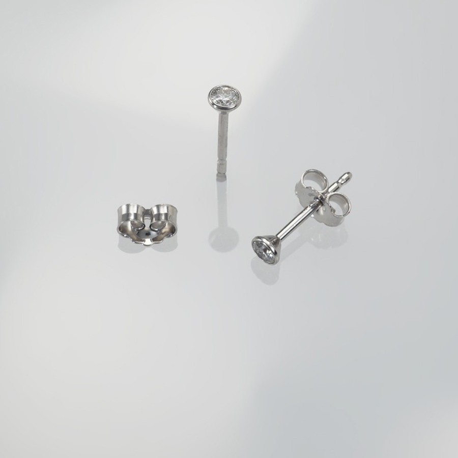 Ref. 726/5 Poussettes d'oreille avec brillant WP1 0,12 ct, 3 mm