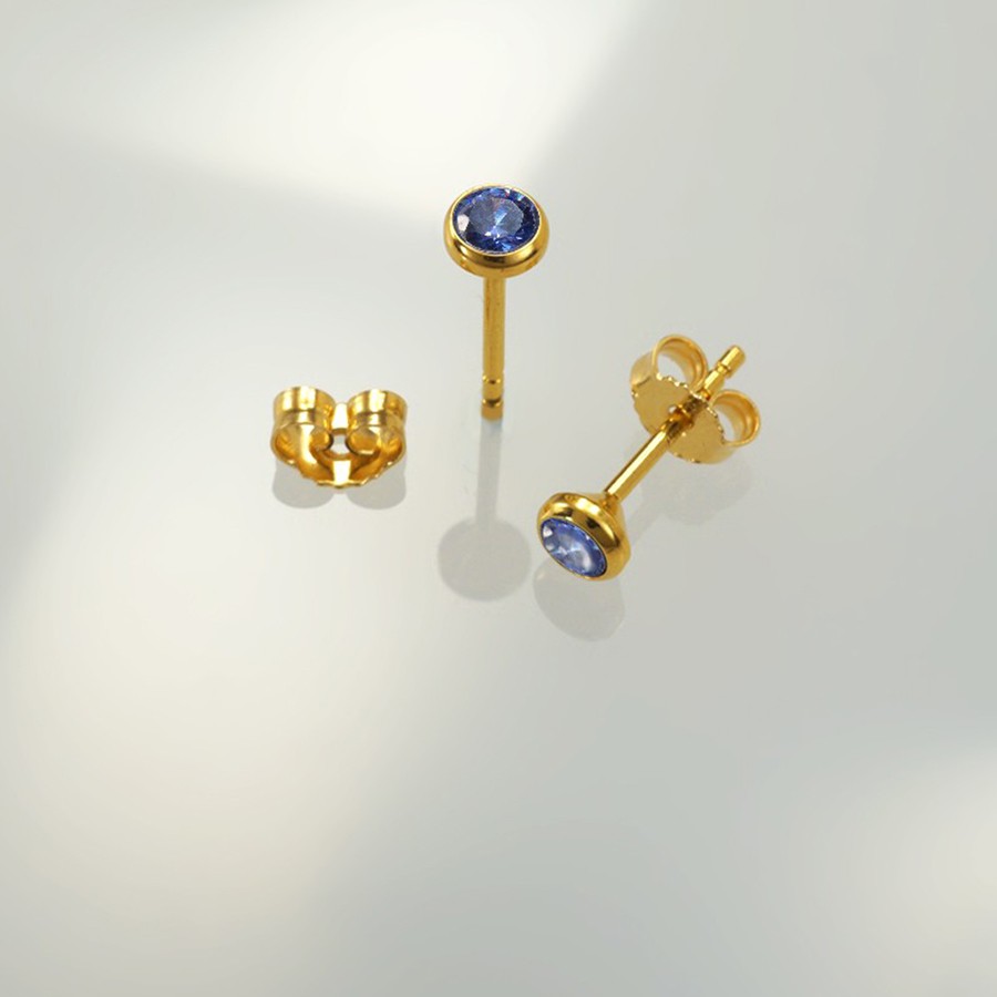 Ref. 727/3 Poussettes d'oreille avec une pierre 4 mm