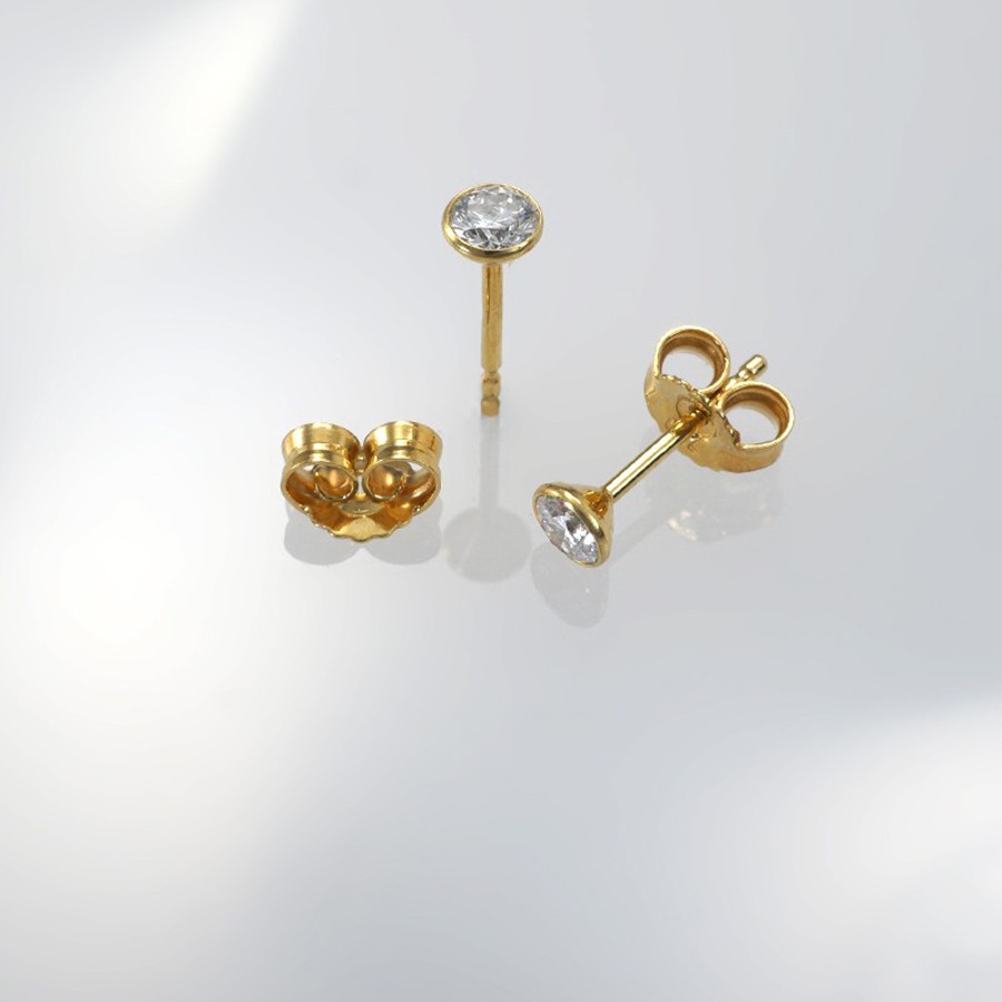 Ref. 727/5 Poussettes d'oreille avec brillant WP1 0,35 ct, 4 mm