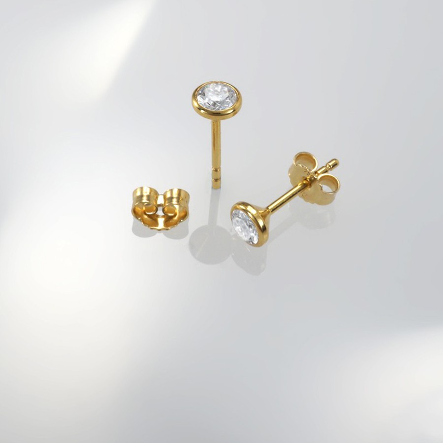 Ref. 728/1 Poussettes d'oreille avec zircon blanc 4,5 mm